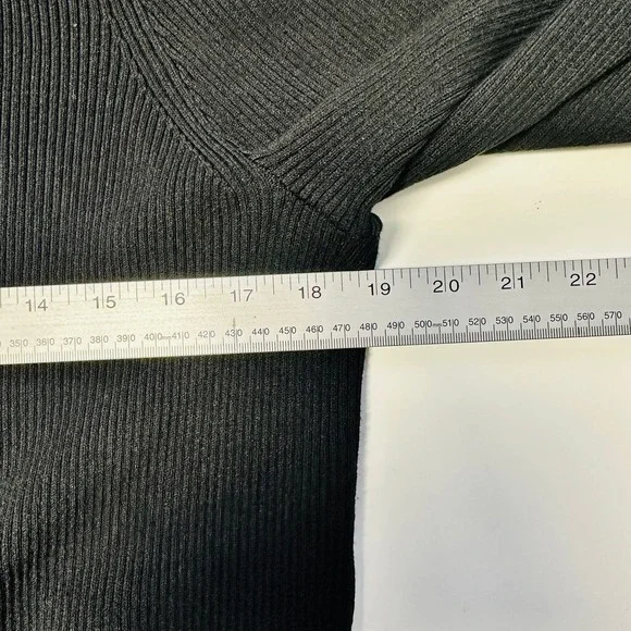 BANANA REPUBLIC Black Mockneck‎ Ribbed Sweater, Size XL - Picture 7 of 8